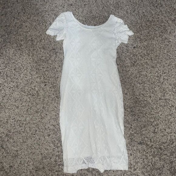 Crocheted Lace Dress - Cream - Picture 2 of 7